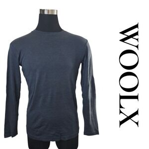WOOLX Mens Striped Long Sleeve Merino Wool T Shirt Size L